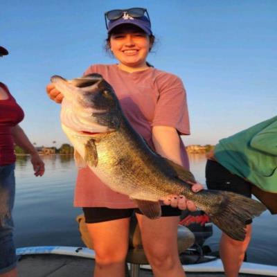 Carly Greer and her goliath largemouth bass!